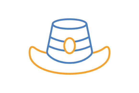 Autumn Hat Blue & Orange Line Icon: A Designer's Seasonal Essential
