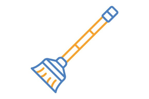 Broom Blue & Orange Line Icon: A Designer's Practical Guide