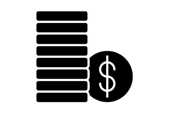 Coins Glyph Icon: A Modern Asset for Digital and Print Design