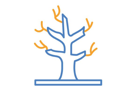 Dry Tree Blue & Orange Line Icon: A Versatile Asset for Modern Projects