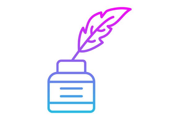 Inkwell Line Gradient Icon: A Modern Twist on a Classic Tool