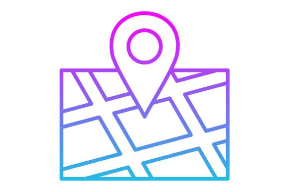 Map Pin Line Gradient Icon: Modern Location Graphics