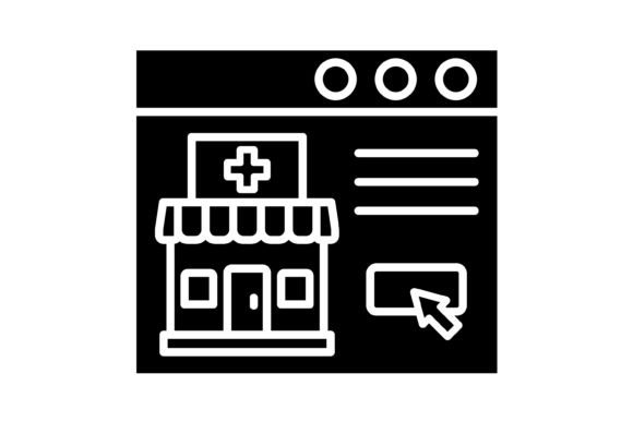 Online Pharmacy Glyph Icon: A Designer's Toolkit for Health Tech Branding