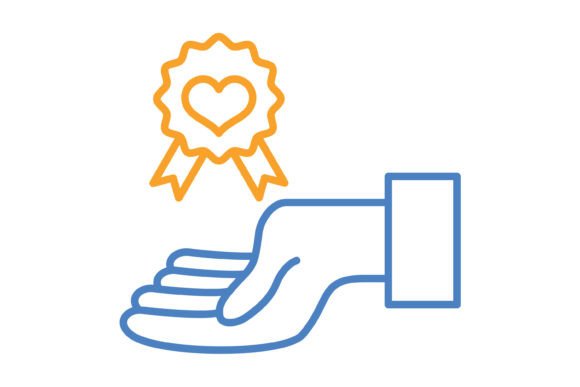 Reward Blue & Orange Line Icon: Versatile Visual Assets