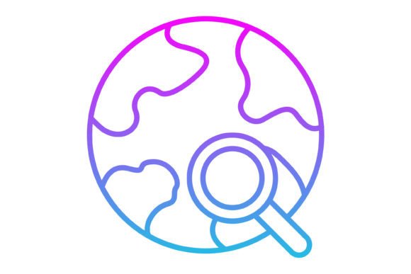 Search Line Gradient Icon: Versatile Design for Modern Interfaces