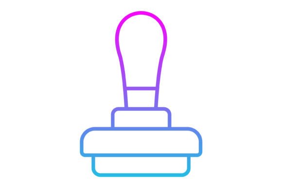 Stamp Line Gradient Icon: A Modern Asset for Digital and Print