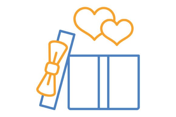The Versatility of the Gift Blue & Orange Line Icon Set
