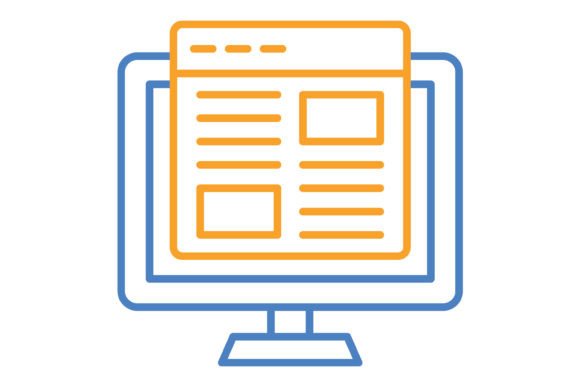 Website Blue & Orange Line Icon: A Versatile Design Asset