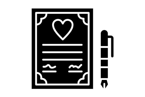 Wedding Contract Glyph Icon: Your Design’s Perfect Agreement